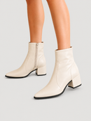 Bota Elisa em Couro Off White
