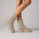 Coturno Kiara em Couro Off White