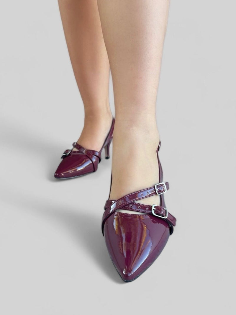 Slingback Celine Verniz Marsala