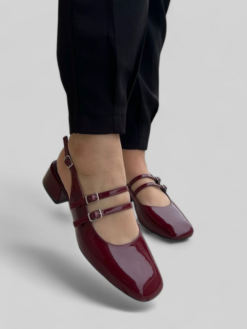 Slingback Luíza Verniz Marsala