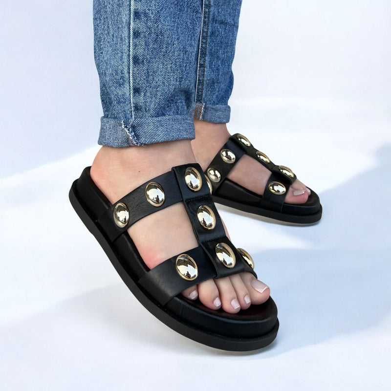 Birken Catarina Couro Preto