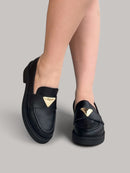 Mocassim Mel Couro Preto