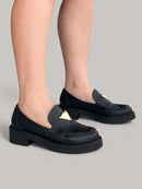 Mocassim Mel Couro Preto