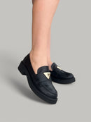 Mocassim Mel Couro Preto