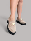 Mocassim Mel Camurça Areia