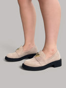 Mocassim Mel Camurça Areia