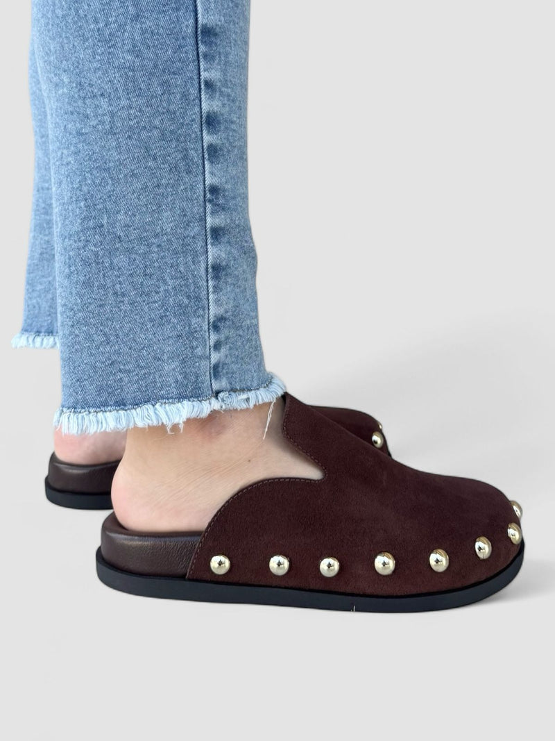 Clog Laura em Camurça Café