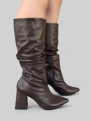 Bota Alice em Couro Marrom