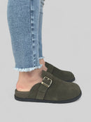 Clog Antônia em Camurça Militar