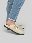 Clog Maria em Couro Off White