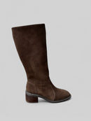 Bota Longa Isabella em Camurça Café