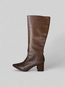 Bota Longa Flávia em Couro Marrom