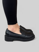 Mocassim Mirella em Couro Preto