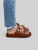 Birken Priscila em Couro Conhaque