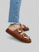 Birken Priscila em Couro Conhaque