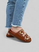 Birken Priscila em Couro Conhaque