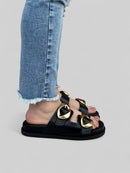 Birken Priscila em Couro Preto