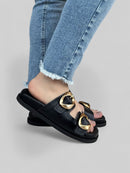 Birken Priscila em Couro Preto