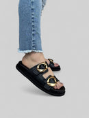 Birken Priscila em Couro Preto