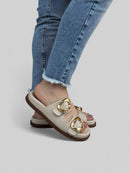 Birken Priscila em Couro Off White