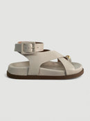 Birken Bruna em Couro Off White