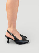 Slingback Júlia em Couro Preto