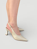 Slingback Júlia em Couro Off White