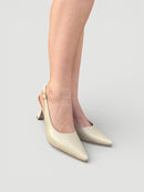 Slingback Júlia em Couro Off White