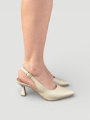 Slingback Júlia em Couro Off White
